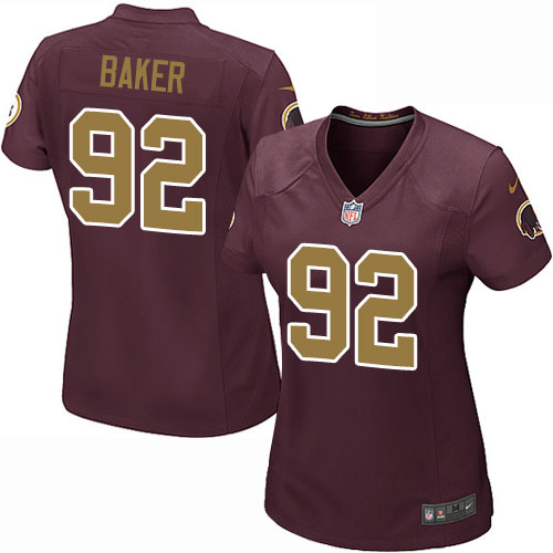 Women's Game Chris Baker Nike Jersey Burgundy Red Alternate - #92 80th Anniversary NFL Washington Redskins